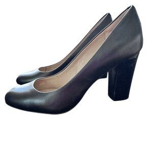 ISOLA ELENI II Black Round-Toe Block Heel Pumps Size 8